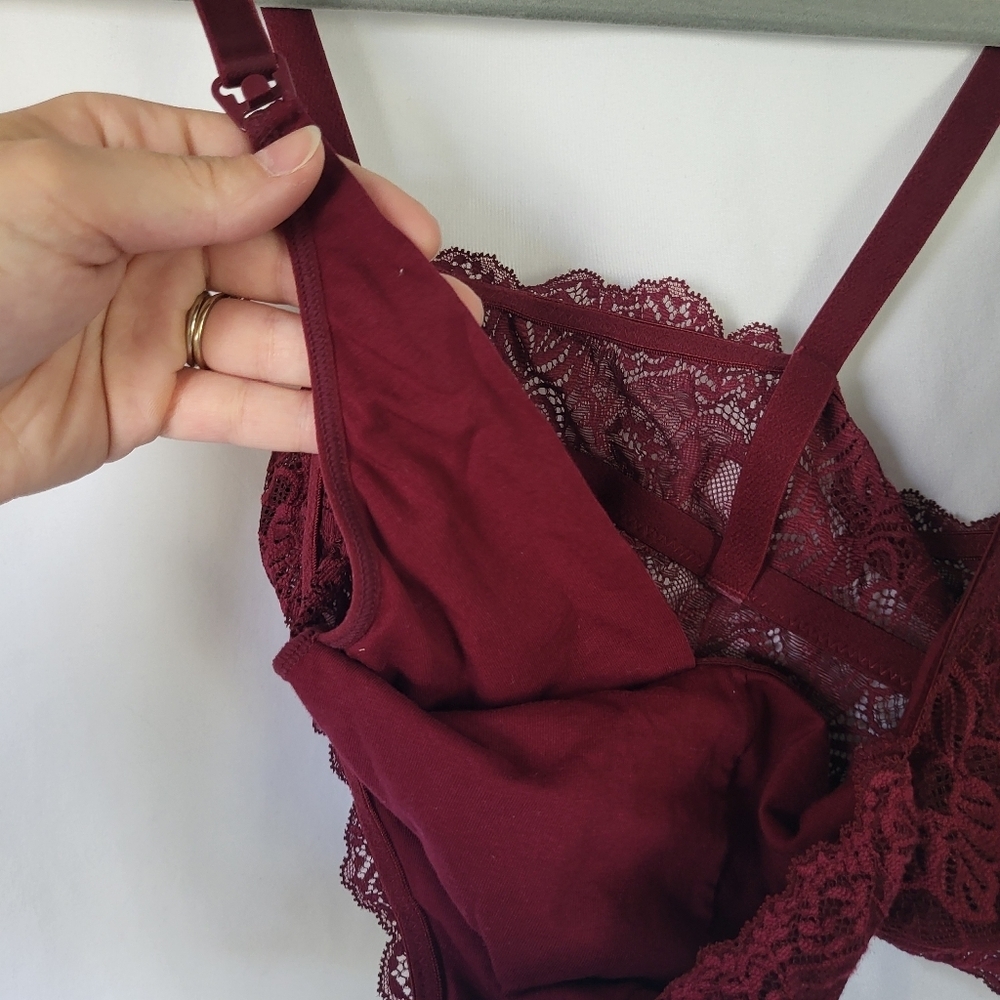 Auden L Maroon Lace Nursing Bra - Picture 6 of 11